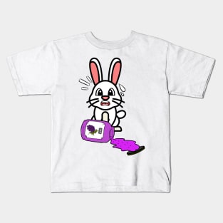 Funny Bunny spilled grape jam Kids T-Shirt